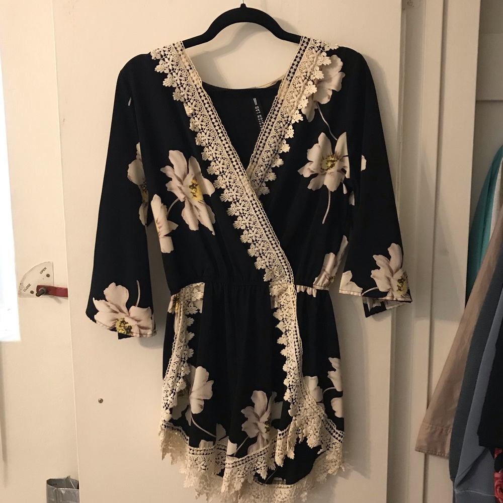 Floral and Lace Romper